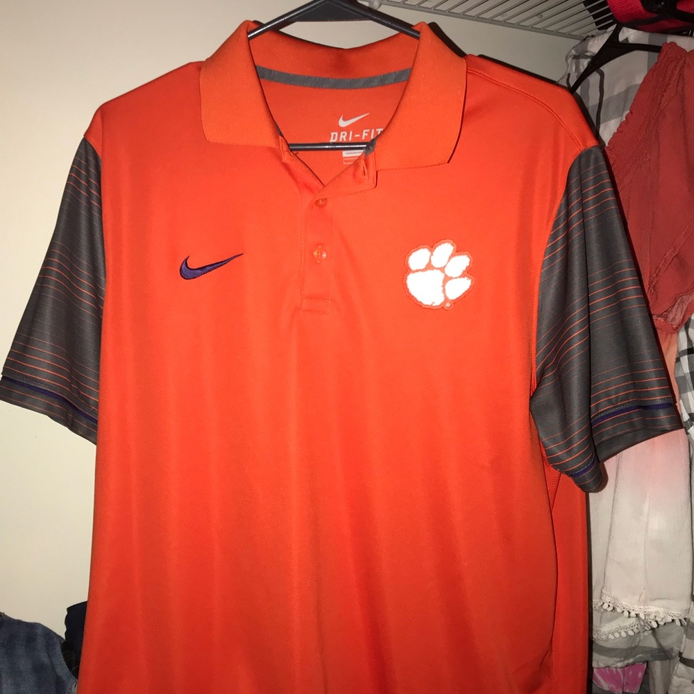 Mens clemson nike dri fit polo